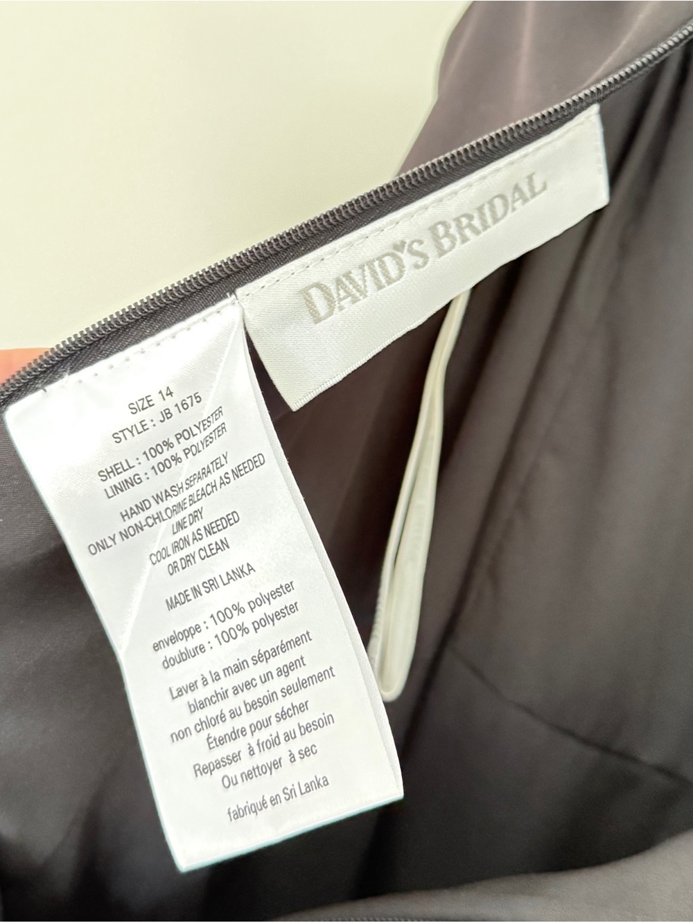 David's Bridal Black Satin Square-Neck Maxi Dress - Picture 3 of 9